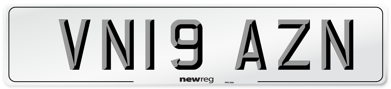 VN19 AZN Number Plate from New Reg